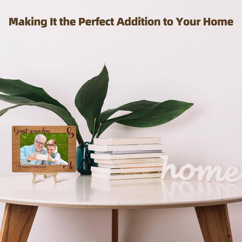 OXRUN Grandpa & Me Picture Frame, Grandfather Gifts Wooden Photo Frame with Easel, Display Photo Insert, 4x6 Picture Frame for Tabletop Display - A08 - Image 3